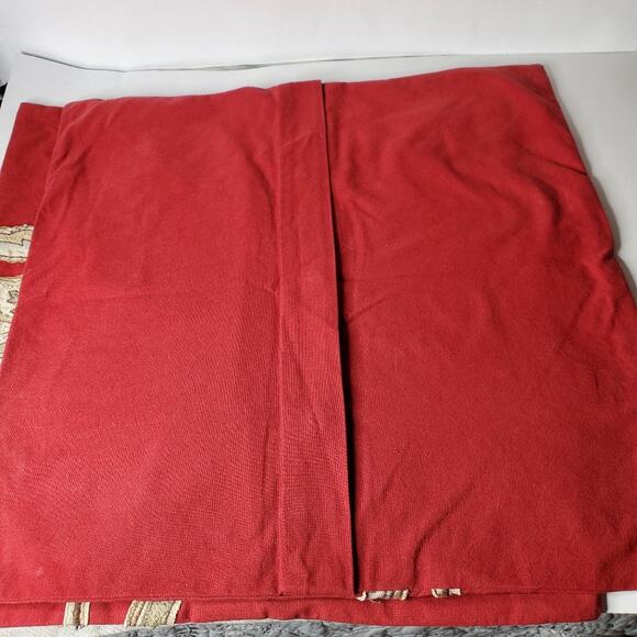 Pottery Barn set of 2 well made floral applica throw pillow red fall theme cover - Picture 6 of 11